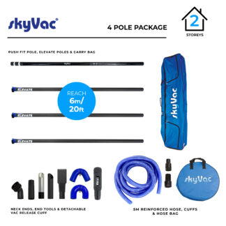 skyVac® Elevate 44mm External Suction Clamped Pole Package
