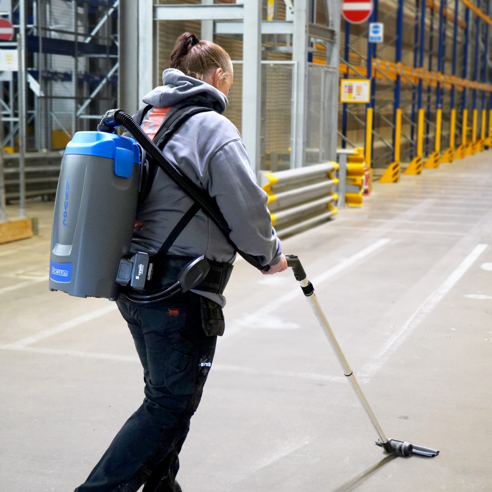 Bacuum Floor Cleaning Action Shot