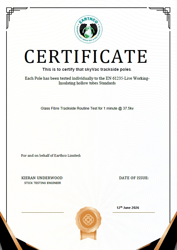 Safety Certificate- Trackside Poles