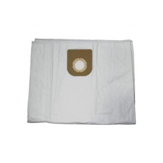 Vacuum cleaner bag with a cardboard collar for attachment, lying flat. The material is white fabric-like, indicating use for dust collection in a cleaning context.